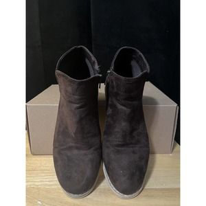 Seven & Cisco Kid Bootie Boots Women Vegan Suede Ankle Size 9 Deep Brown Zipper